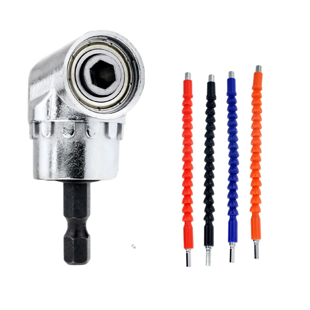 

1/4" Inch Angle Bit Adapter Screwdriver Chucks And Wrenches 105 Degree Adjustable Angle Drill Adapter Flexible Shaft