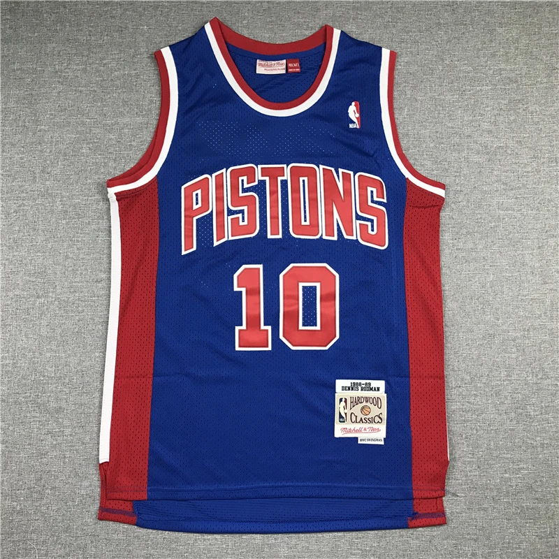 Мужские баскетбольные майки в стиле ретро Detroit Pistons #10 Rodman мужские спортивные |