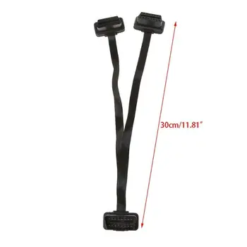 

Black Splitter Extension Cable 16 Pin Male To Double Female Flat Thin Diagnostic Tools