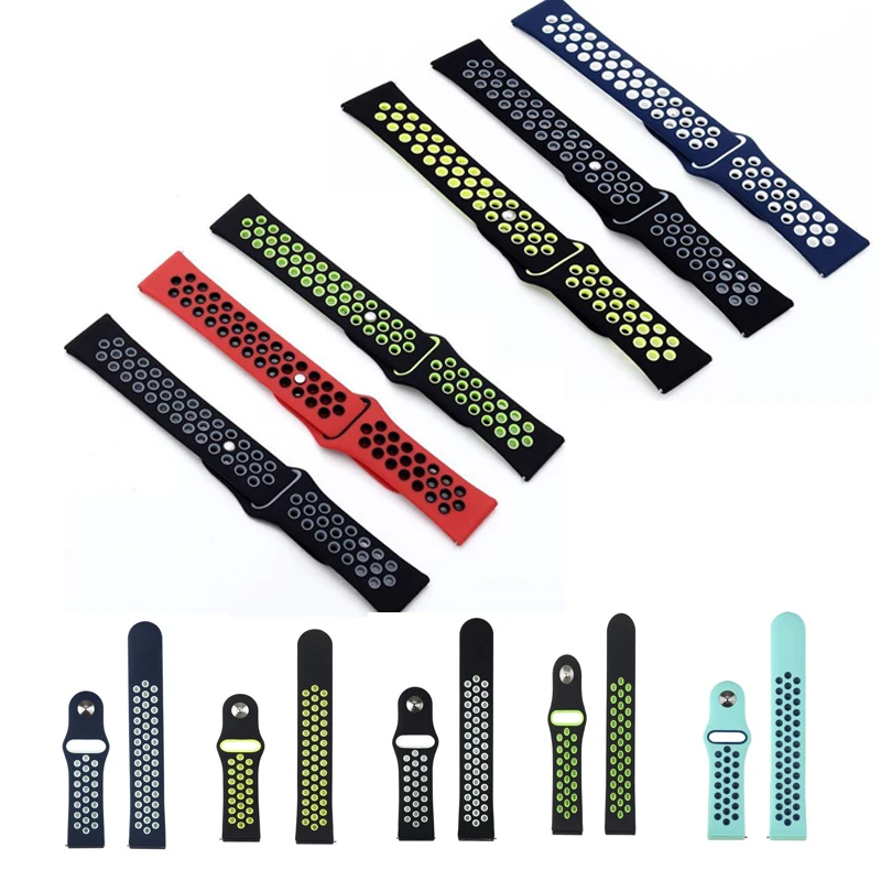 Мм 20 мм 22 мм силиконовый ремешок для samsung gear 2 gear sport s2 s3 s4 pebble time steel classic huami amazfit 1 2 lite Sport Band