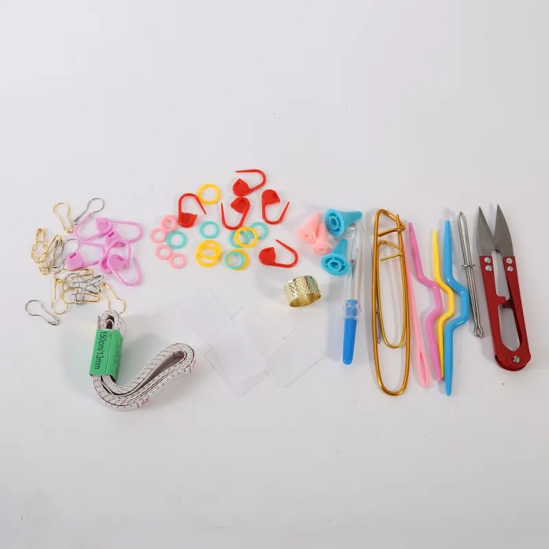 Домашние аксессуары для вязания DIY Набор инструментов для вязания крючком стежка принадлежности для плетения поставляется с футляром Пряжа Комплект трикотажа