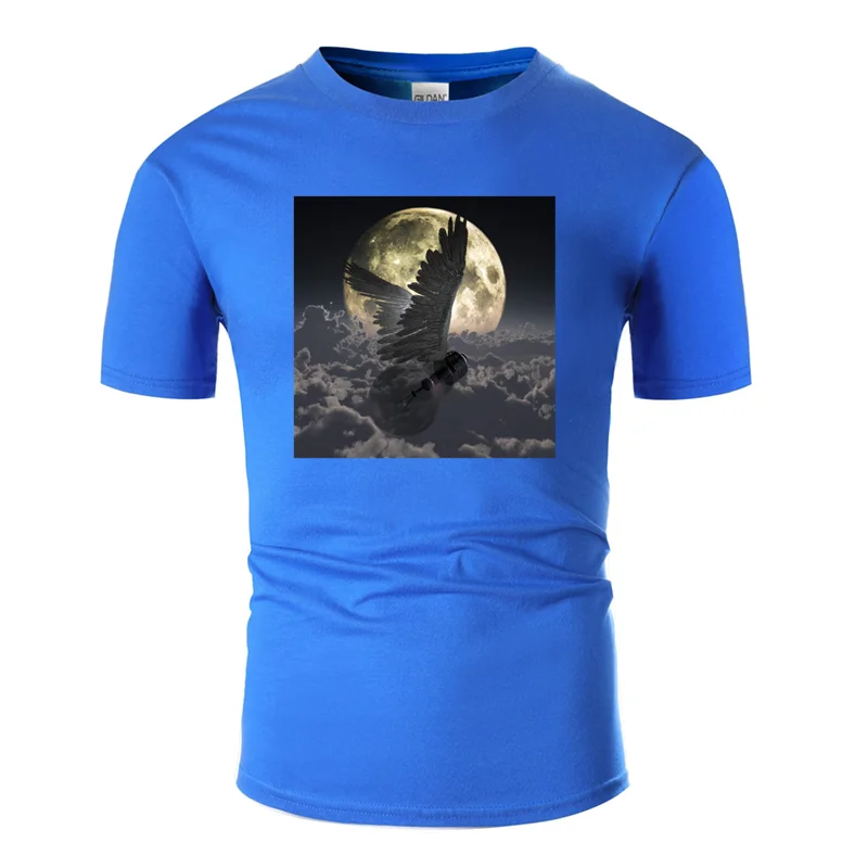 Men-Blue Новая модная дышащая футболка Летающая идея уличная крутая Мужская хлопковая футболка с круглым воротником в стиле хип-хоп - Цвет: Men-Blue