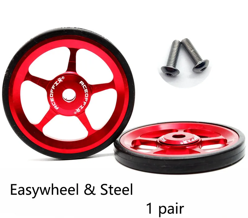 2pcs ACE Alloy Easy Wheel Easywheel+Titanium Bolts For Brompton Bike Super Light 