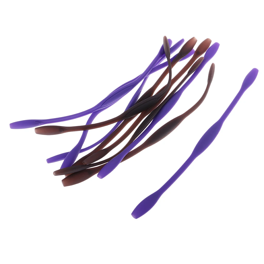 Brown Purple 10 шт./лот, мягкий силиконовый ремешок для очков, солнцезащитные очки, спортивная лента, держатель шнура, водонепроницаемые цепочки для очков - Цвет: Brown Purple
