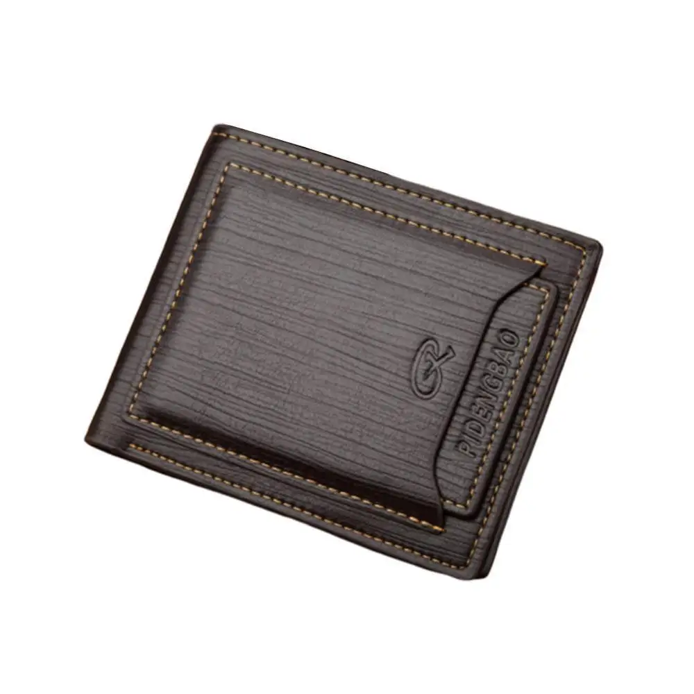 Wallet Fashion Mens ID Card r Wallet Zip Purse Bag Clutch Leather Small Mini Ultra-thin Wallt - Цвет: browm