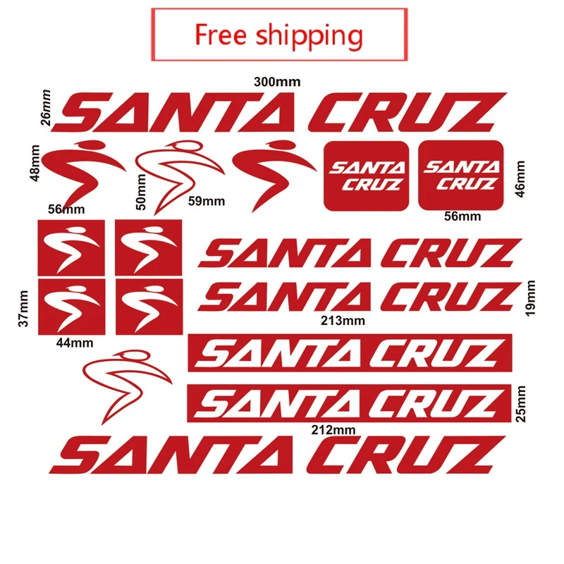 

Bike frame sticker Santa cruz Bicycle Stickers Free shipping mtb cycling decals Vinyl waterproof Road bike accessories stickers