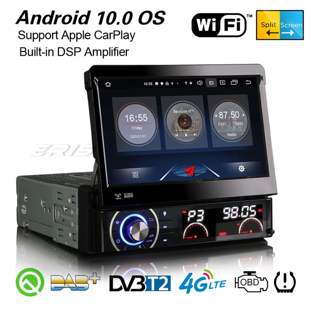 Erisin Android 10.0 Universal 1Din Car Stereo CarPlay DSP GPS WiFi