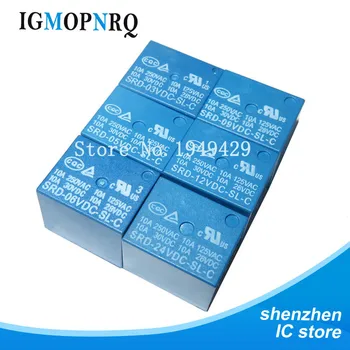 

5PCS Relays SRD-03VDC-SL-C SRD-05VDC-SL-C SRD-06VDC-SL-C SRD-09VDC-SL-C SRD-12VDC-SL-C 3V 5V 6V 9V 12V 24V 10A 250VAC 5PIN T73