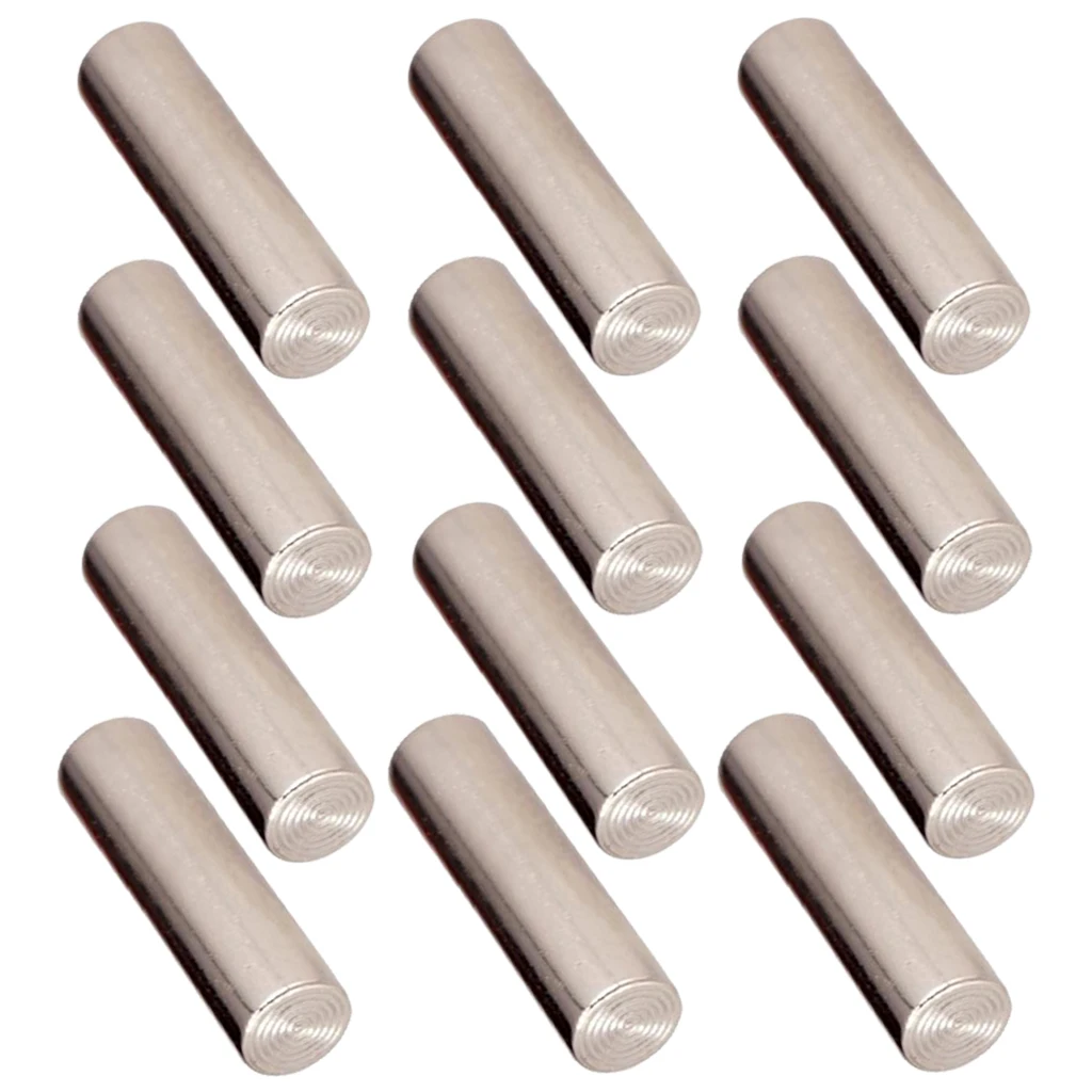 12 Pieces Electric Guitar Bass Pickup Metal Pins Cyclinder Magnet Slug Rods