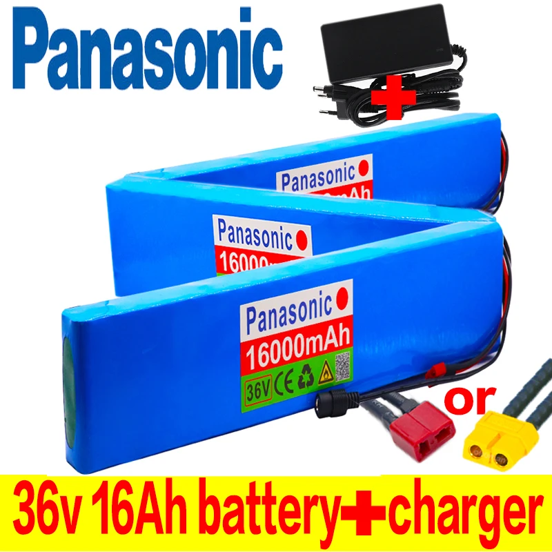 

Panasonic 16Ah 10S4P 36v battery pack 18650 lithium ion battery 500W for electric bicycle scooter T / XT60 plug with 42v charger