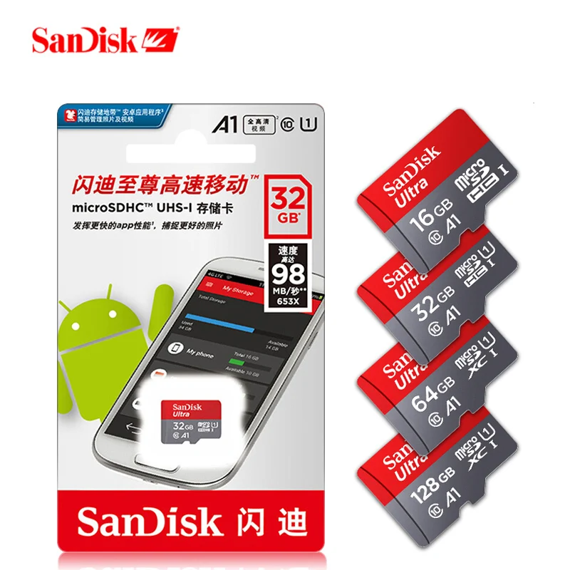 Двойной Флеш-накопитель SanDisk ultra микро-sd карты памяти 400 Гб 256 ГБ 200 128 64 оперативной