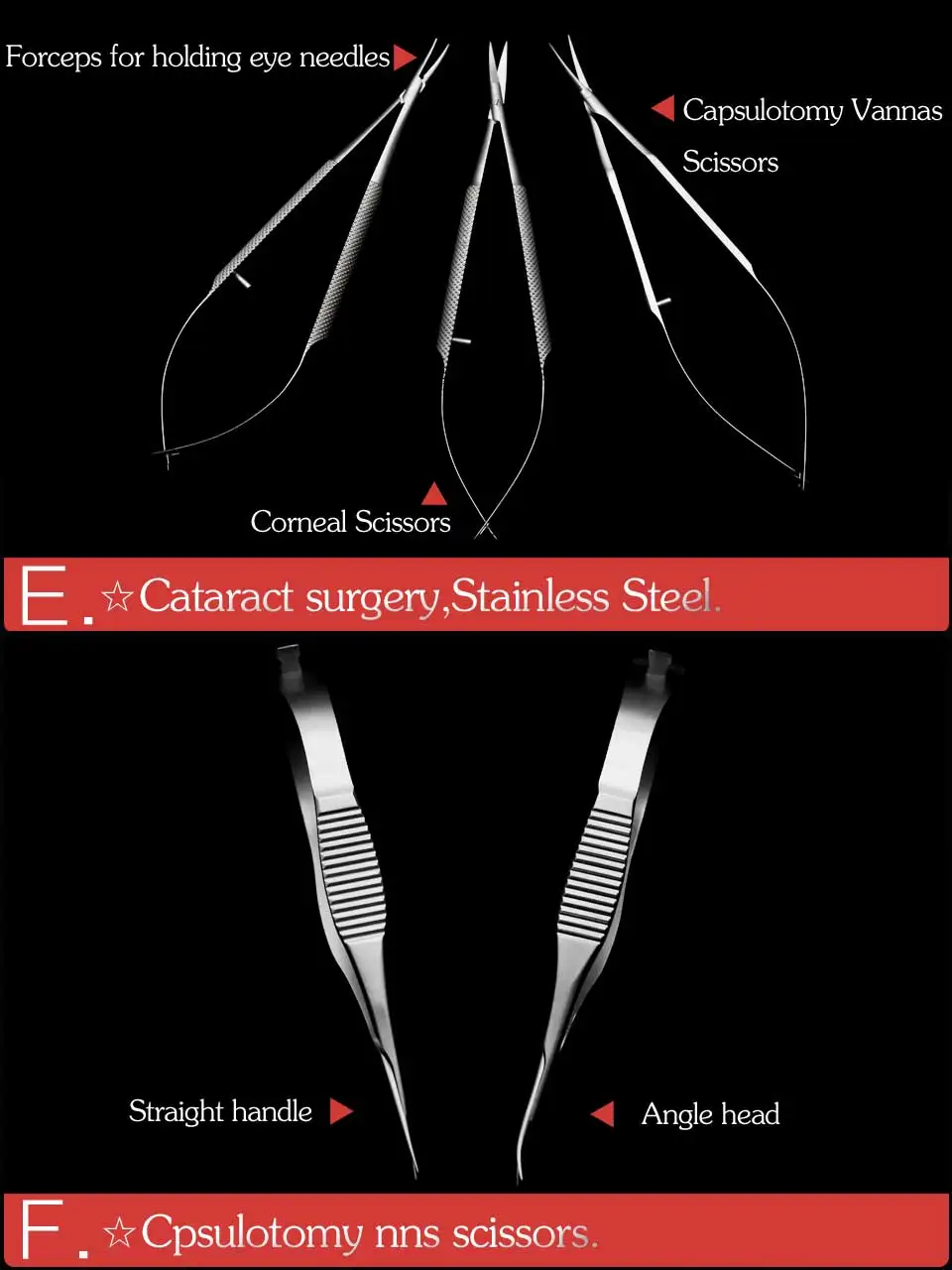 Катаракта хирургический инструмент из нержавеющей стали офтальмологические инструменты Capsulotomy Vannas Ножницы катаракта хирургические