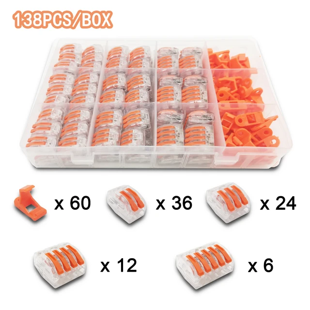 Mini Fast Boxed Wire Connector pin-222 Compact Conductor Spring Wiring Connector Conductor Push-in Terminal Block 138T