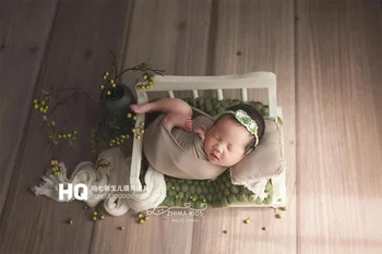 

New Newborn Photography Props Bed Baby Photography Frame Studio Baby Full Moon Photo Props Sofa Small Wooden Bed Kids Toys