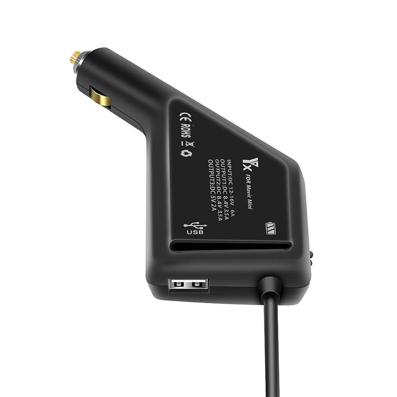 Buy 3 in 1 Car Charger For DJI Mavic Mini Intelligent Battery Charging Hub Mavic Mini Car Connector USB Adapter Multi 2 Battery