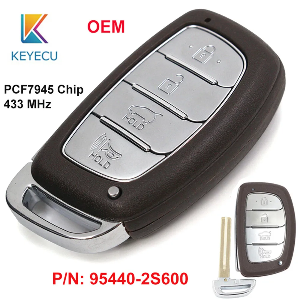 KEYECU для hyundai OEM умный дистанционный Автомобильный ключ 4 кнопки 433 МГц PCF7945 чип FOB для hyundai Tucson IX35 P/N: 95440-2S600