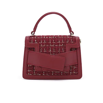 

Discount new 2020 Fashion Vintage Bag Wallet for women Big Red Leather High Quality Brand Ladies Wedding Shoulder Messenger Bag