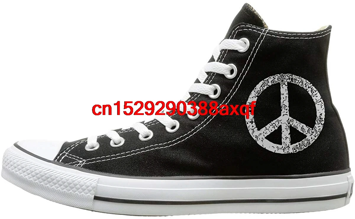 

Canvas Shoes Symbol Peace Sign-2 Classics High-Top Lace Ups Sport Sneakers For Unisex
