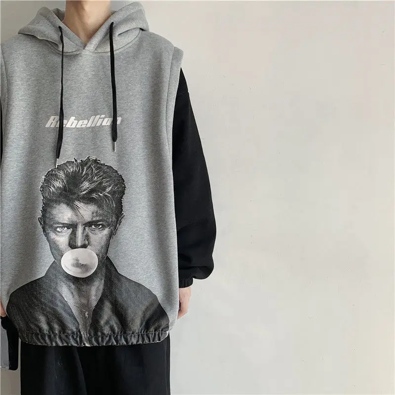Woherb Harajuku BF модные толстовки с капюшоном и длинным рукавом с принтом в стиле пэчворк винтажная Женская толстовка в Корейском стиле уличная одежда 91323