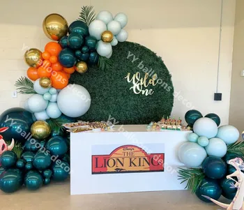 

DIY Balloon Garland Dark Tiffany Blue Orange Baby Shower Balloon Round Latex Wedding Hawaiian Party Decor Adult Helium Global