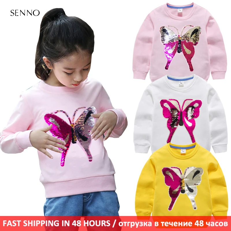 Sudaderas con capucha para bebés y niñas, suéter de manga larga con diseño de mariposa que cambia de ropa para niños, invierno, primavera y otoño - AliExpress Madre y niños