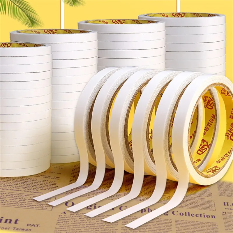 

10M White Double Sided Tape Super Strong Double Sided Tape Paper Ultra Thin Self Adhesive Tape 8MM 10MM 12MM 15MM 20MM 45MM 50MM