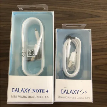 

50Pcs 1.5m 1.2m Charger USB Micro Cable Original Fast Charging Data USB Sync Cable For Sam S6 S7 Eg Note 4 5 S4 with packaging