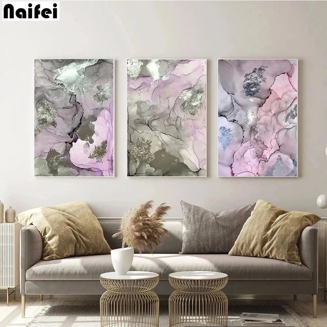 diamond Embroidery Modern Blue Pink Purple Abstract scenery diy diamond  Painting mosaic Modern Home decor Scandinavian Wall Art - AliExpress