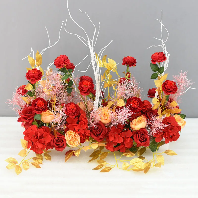 Arreglo de flores artificiales FONDO DE BODA arco Decoration de pared de flores DIY boda camino de dirección boda