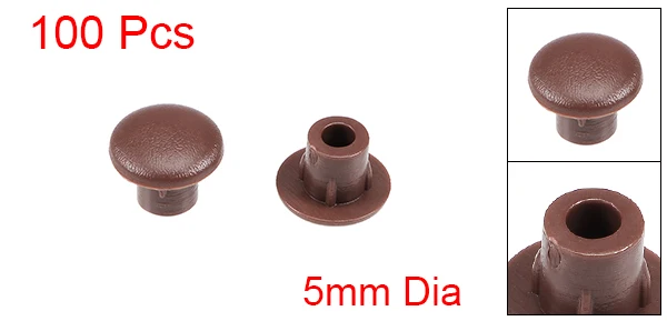 Brown 100packs Uxcell 50/100/200 шт винт Кепки крышка 5 мм Dia. Пластик блокировки дыры затыкают Топ на пуговицах для скрытого Тип для шкафа шкаф, полка - Цвет: Brown 100packs