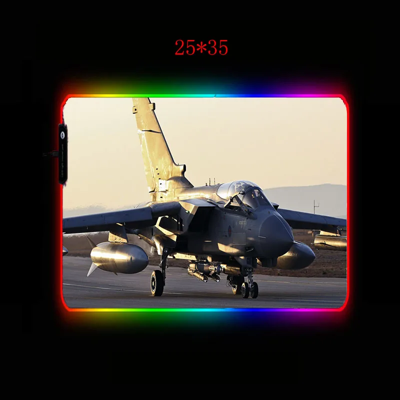 Yuzuoan плеер компьютерный коврик для мыши самолет HD RGB коврик для мыши светодиодный Подсветка цельный Офисный Компьютерный коврик для клавиатуры XXL