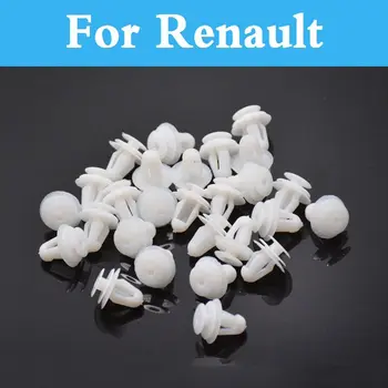 

50pcs White Plastic Rivet Car Door Side Skirt Clips For Renault Twizy Vel Satis Symbol Talisman Twingo Wind Zoe Sandero Rs