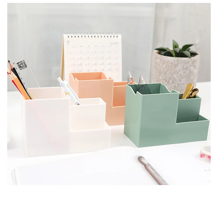 Creative Multifunctional Sorting Frame Simple Plastic Desktop Pen Container Storage Box Students Office Supplies
