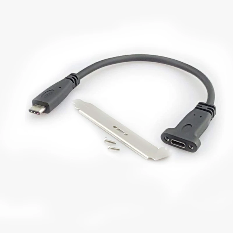 USB C 3 1 Тип папа к женскому Удлинительный кабель с винт крепления панели|Кабели для