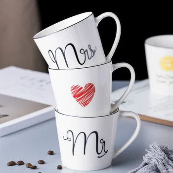 

Modern Ceramic Coffee Mug with Handle White Cute Printed Plain White Coffee Mugs Tazas Personalised Office Milk Mug Cute HH50MK