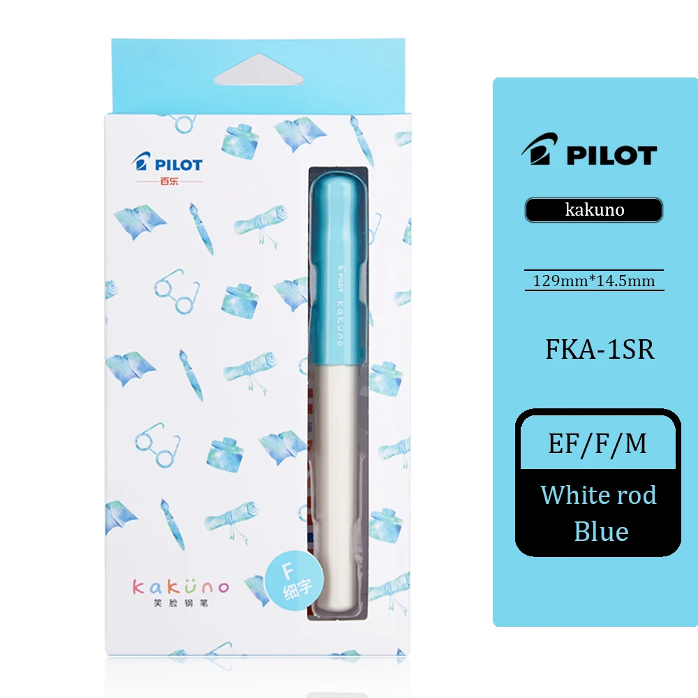 1Pcs Japan PILOT KAKUNO Smile Fountain Pen EF / F / M Transparent Rod  Limited Edition Student Practice