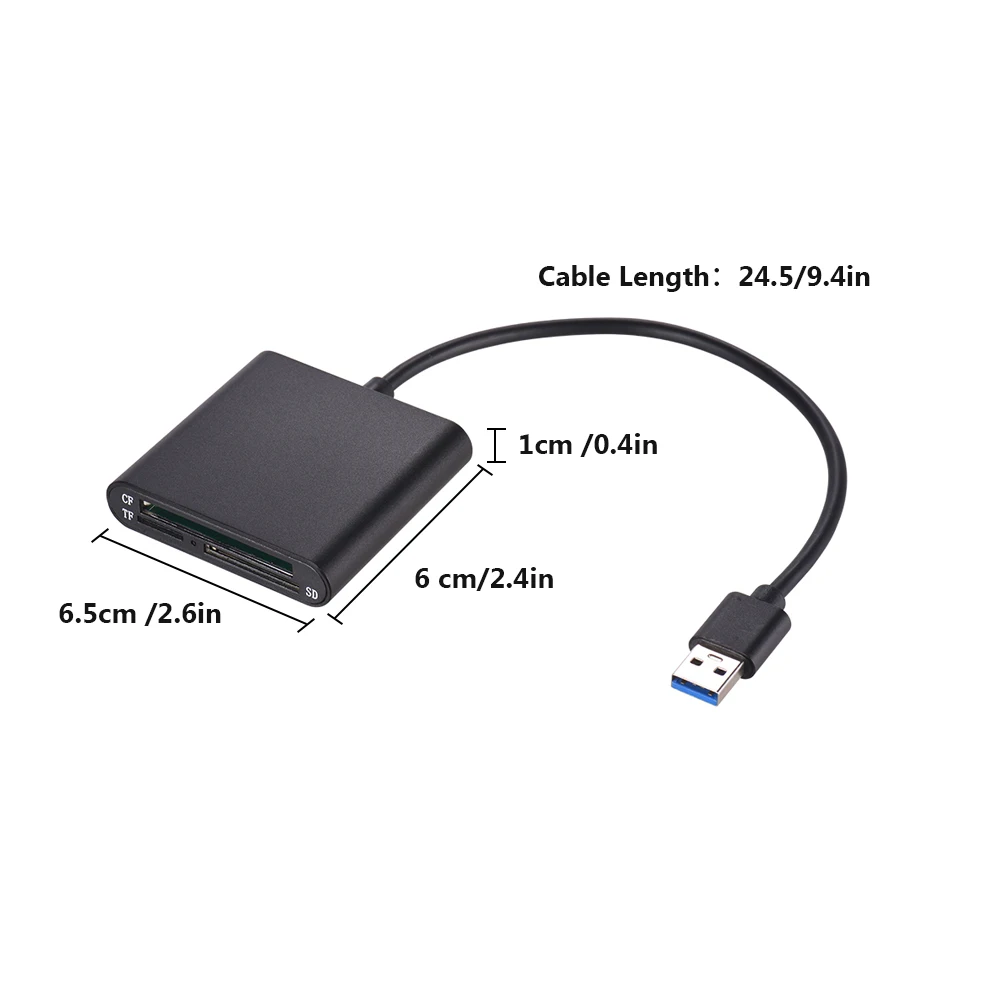 Кард-ридер USB 3,0 OTG SDXC TF CF 3 в 1 для планшетов ПК ноутбук компьютер с USB кабелем