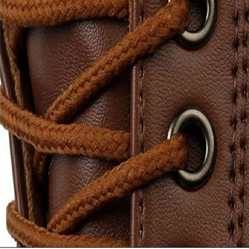 Ceny Nowe 2019 męskie skórzane buty moda jesień zima ciepłe bawełniane marki botki zasznurować mężczyźni buty obuwie Casual Drop Shipping