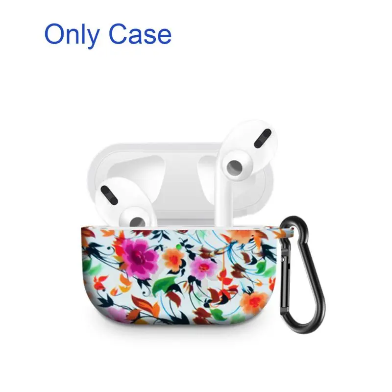 Многоцветный Защитный силиконовый чехол с карабином для Airpods Pro qyh - Цвет: Красный