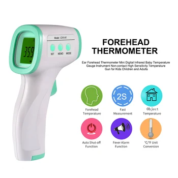 

Digital Forehead Thermometer Infrared Baby Temperature Gun Non-contact Temperature Measurement Meter Body Temperature Gauge