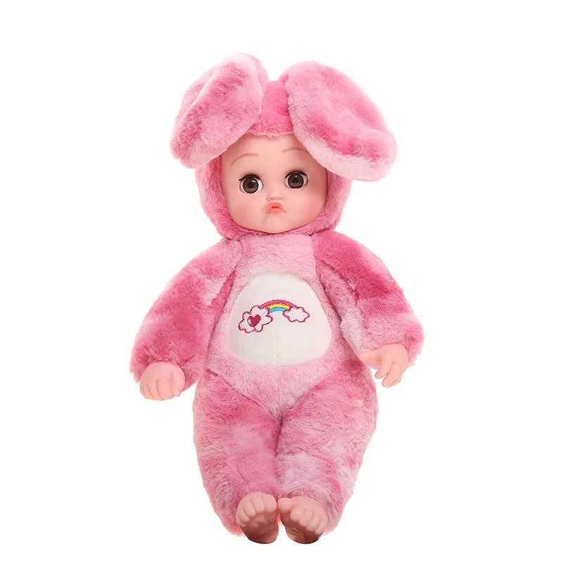 Радужный кролик, кукла для малышей, милое животное, детская игрушка, прижимающая ноги и уши, встаньте с 3 модными мусами - Цвет: Зеленый