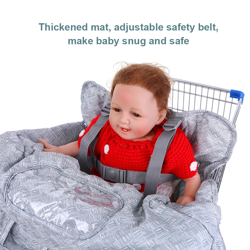 Детская магазинная Тележка для покупок мягкая подушка, чехол для сиденья регулируемый ремень безопасности высокий стул щит коврик включает в себя сумка для переноски