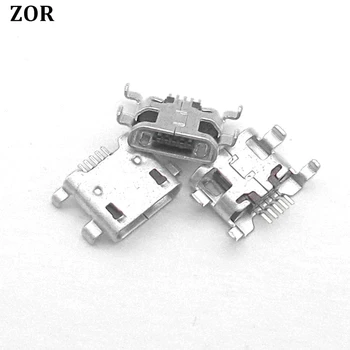 

50pcs Micro USB Charging port 5pin jack Four legs plate socket short needle Female socket Mini USB connector for OPPO R831