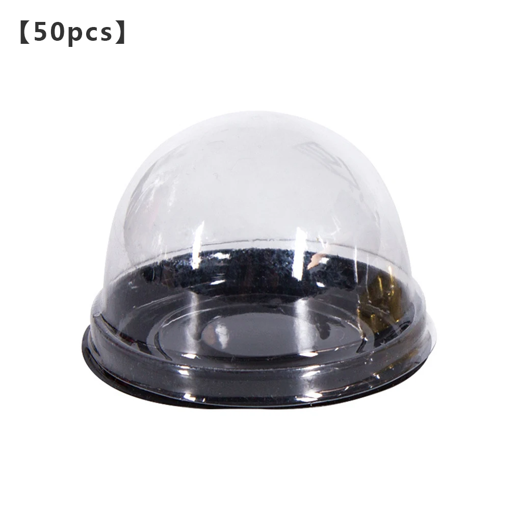 

50Pcs Moon Cakes Packing Box Round Square Transparent Plastic Muffins Cookies Cake Container Cups Black/gold