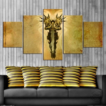 

5pcs Tyrael Diablo 3 Game Poster Artwork Canvas Wall Art Painting for Living Room Wall Decor