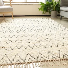 Марокканский ковер, современный дизайн, прикроватная тумбочка для гостиной, черно-белые полосы, клетчатые Коврики для пола с кисточками, хлопковый коврик, одеяло, моющийся