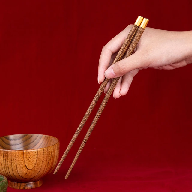 Baguettes chinoises en bois naturel coordonnantes sans laque