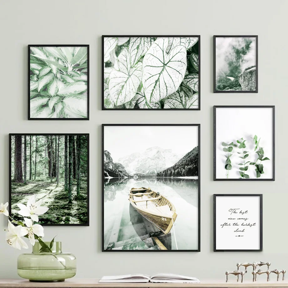 Альпы Снежная гора сцена алоэ зеленые растения настенная живопись на холсте