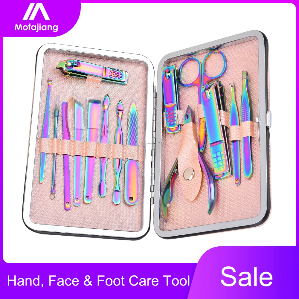 15 шт./компл. Многофункциональный Нержавеющая сталь ногтей инструмент для