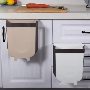 

Multifunction Folding Waste Bin Kitchen Cabinet Door Hanging Trash Bin Trash Can Wall Mounted Trashcan Car Toilet Waste Storage